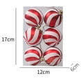 thumbnail image 2 of Christmas Tree Ornaments, 6Pcs Christmas Ball Decoration Set 2.36" Red Green and White Christmas Ball Shatterproof Hanging Tree Ornament Set, 2 of 3