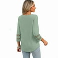 thumbnail image 6 of Ronuti 3/4 Length Sleeve Womens Tops Dressy Casual Blouses for Women 2025 Trendy V Neck T Shirts Fall Clothes, 6 of 9