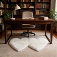 thumbnail image 6 of Anhility Double Heart Faux Fur Rug Super Soft Fluffy Shaggy Carpet Area Mats Rugs Girls Bedroom Sofa Home Decorative Floor Carpet (White, 27.55x13.77 in), 6 of 6