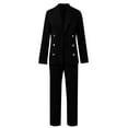 thumbnail image 4 of Fmbrln Womens 2 Piece Suit Sets Dressy Business Casual Outfits Long Sleeve Lapel Collar Blazer and Straight Leg Pants Sets Office Work Suit Sets Black 3XL, 4 of 5