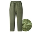thumbnail image 2 of Mens Winter Jogger Pants Sherpa Fleece Lined Active Jogger Solid-Color Pocket Drawstring Pocket Outdoor Warm Hiking Fleece Pants Olive Green, 2 of 7
