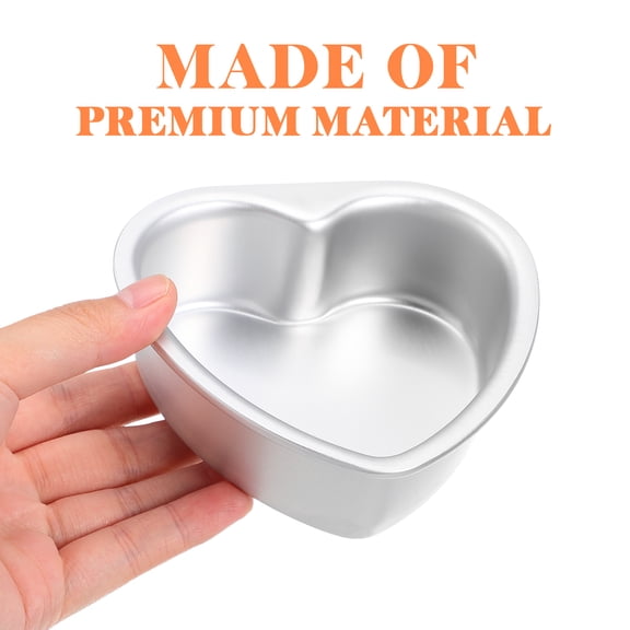 Ueetek-5x Tin Heart Shaped Cake Pans Set, Heart Shaped Cake Tray Tin Baking Mold with Removable Bottom