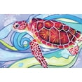 thumbnail image 2 of Seay, Anne 18x13 White Modern Wood Framed Museum Art Print Titled - Surfin Turtle, 2 of 4
