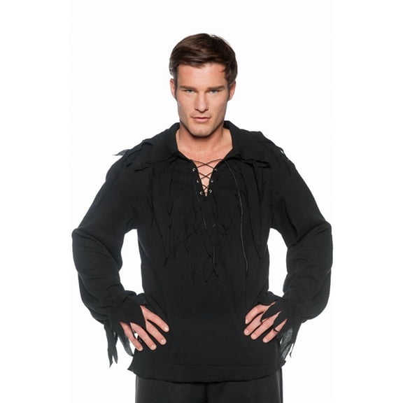 Tattered Pirate Shirt Black Adult Costume