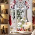 thumbnail image 3 of Cute Snowman Winter Valances for Windows, 42 x 18in, Merry Christmas White Pine Branch Rod Pocket Kitchen Valance Curtain Light Filtering Window Treatments for Living Room Bedroom, 1 Panel, 3 of 7