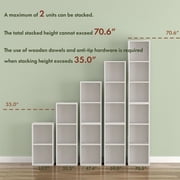 Join Stackable 2-Cube Wood White Bookcase