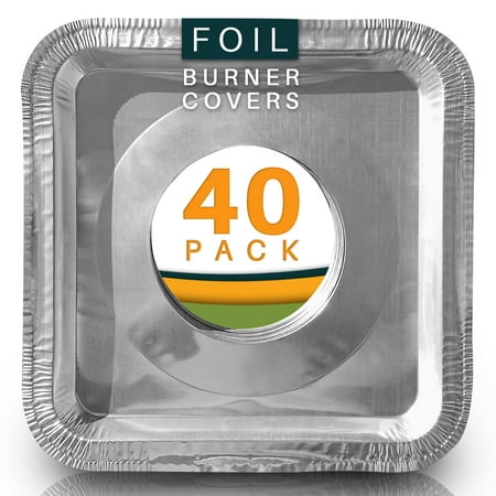 Best Stove Bib Liners (Pack of 40) Disposable Gas Stove Burner Covers. Aluminum Foil Drip Pans 8.5 x 8.5 x .5 (Best Foie Gras In The World)