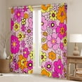thumbnail image 2 of Homewish Colorful Flower Dasiy Black Out Curtains,Kawaii Floral Curtains Pack of 2 (42x63 Each),Pink Yellow Bedroom Curtains For Girls Teens,Ultra Soft Home Decor, 2 of 6