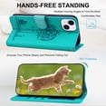 thumbnail image 2 of ELEHOLD Case for iPhone 13, Premium PU Leather Wallet Flip Case Folio Cover with Card Holder Kickstand,Green, 2 of 6
