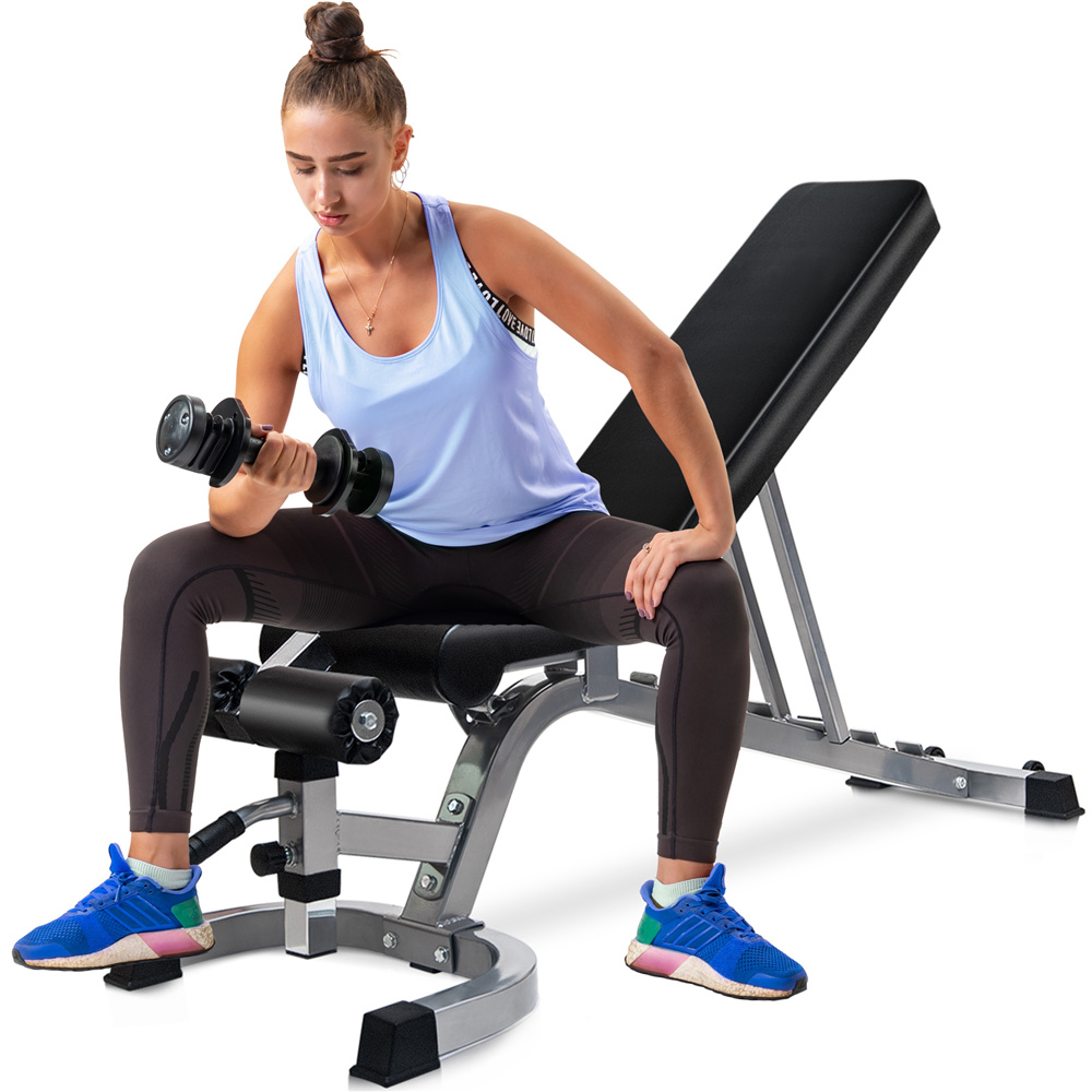 Gym Weight Bench, Adjustable Weight Bench with 7 Back Positions and 4