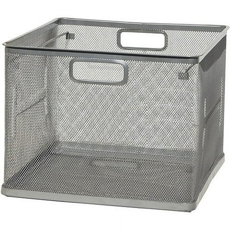Neu Home Stackable File Crate, Silver Me