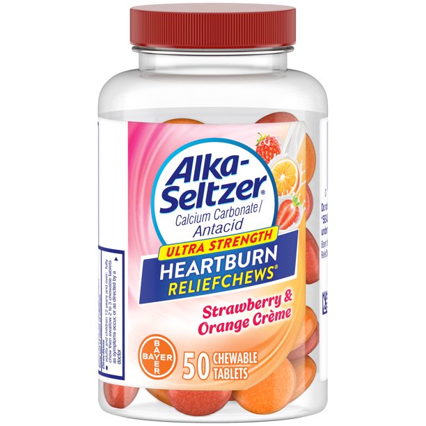 Alka Seltzer Ultra Strength Heartburn Relief Chews Antacid Tablets 50