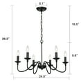 thumbnail image 5 of Farmhouse Chandelier Modern Pendant Lighting Black Pendant Light Fixtures 6-Light Industrial Iron Chandeliers for Dining Room, 5 of 7