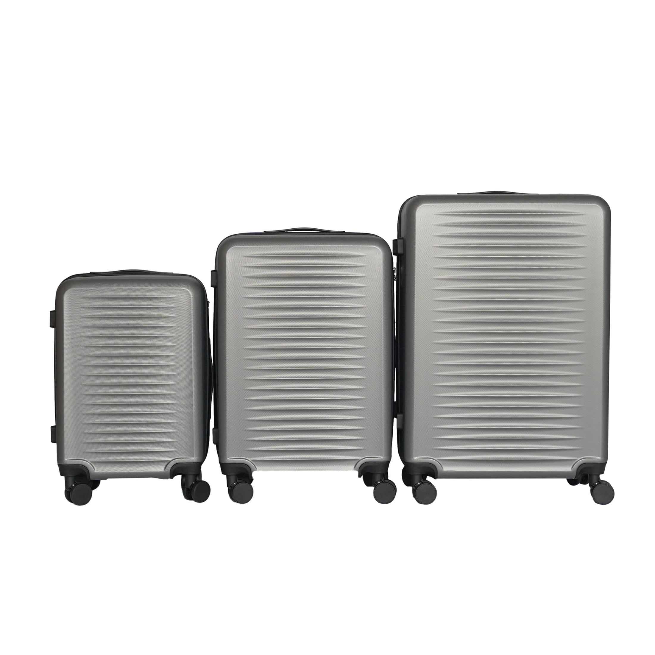Noble House 3-Piece 20"/24"/28" Hard Shell Spinner Luggage Set, Lightweight Suitcases with Combination Locks, Gray