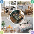 thumbnail image 4 of Red Mushroom Star Black Pattern Rectangle Tablecloth 60"x84",Waterproof Polyester Rectangle Table Cloth, Wipeable Spillproof Polyester Tablecloth for Dining, Camping, Indoor and Outdoor, 4 of 5