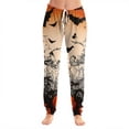 thumbnail image 2 of Womens Halloween Pants Pumpkin Graphic Jogger Trousers Stretch Waist Cuffed Ankle Casual Indoor Outdoor Bottoms Multicolor 3XL, 2 of 5