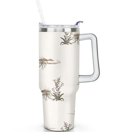 

40oz Travel Tumbler with Hawaii Print Handle and Lid Gift for Her and Him