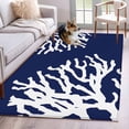 thumbnail image 3 of Rectangle Area Rug 4x6ft,Sea Coral Navy Blue Washable Carpet Non-Slip Runner Accent Rugs Indoor Floor Mat for Bedroom Living Room Decor,Simple Minimalist Style, 3 of 9