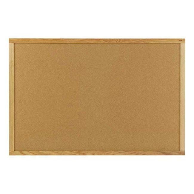4 ft. x 8 ft. Wood Frame Natural Cork Board