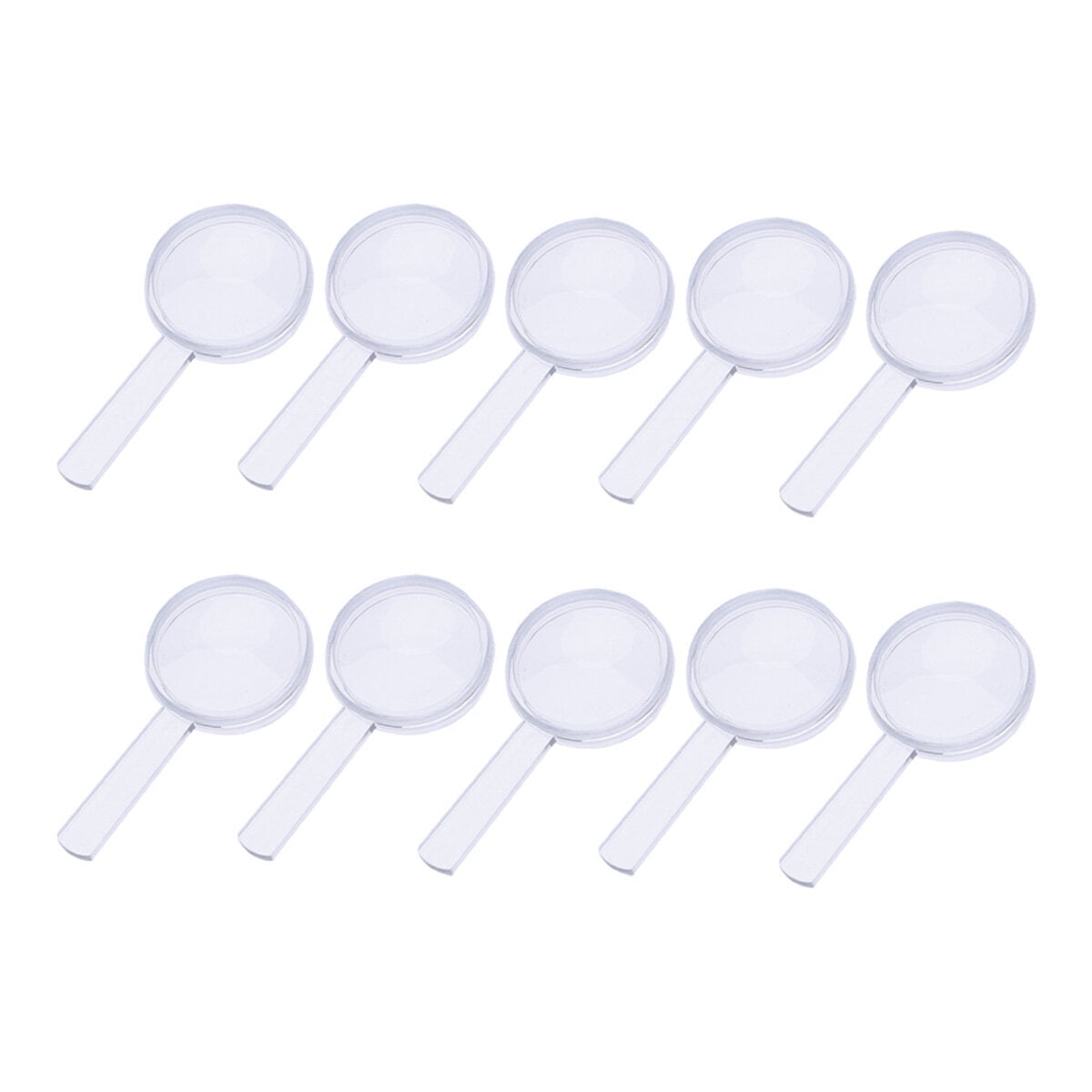 10pcs 5X Plastic Magnifying Glasses Handheld Mini Magnifying Glass