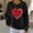 Black, variant on Itsame Women Long Sleeve Heart T-Shirts Valentine's Sweatshirt Loose Crew Neck Tops Purple Size S