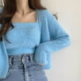 thumbnail image 5 of Two-piece Korean Women's Winter Jacket Cardigan Autumn Camisole Knitted Vest With Long Sleeve Cardigan Women Sweater Suits, 5 of 6