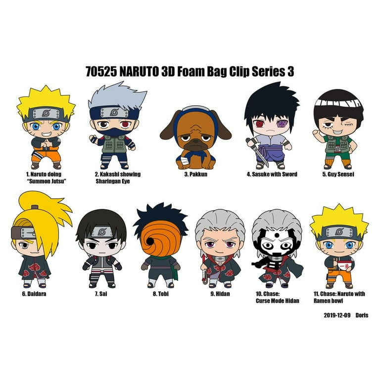 NARUTO ガマ竜　パックン　ぬいぐるみ　3体セット Monogram Naruto Shippuden Series 3 Figural Bag Clip - Pakkun