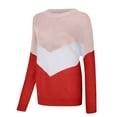 thumbnail image 6 of IROINNID Reduced Womens Sweater Round Neckline Pullover Sweater Solid Color Loose Mid-Length Long Sleeve Autumn and Winter Stylish Splicing Sweater Matching Knitwear, 6 of 6