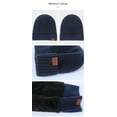 thumbnail image 2 of 2022 Autumn And Winter New Hat Warm Knit Plus Velvet Padded With Standard Solid Color Stripes Outdoor Travel Ear Protection Hat Navy Blue, 2 of 5