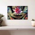 thumbnail image 2 of Elephant Stock Lotus Flower In Hand Wall Art - Horizontal Canvas Wall Art - Living Room Wall Decor - Floral And Botanical Canvas - Gray And Blue Decor - 12" x 8", 2 of 8