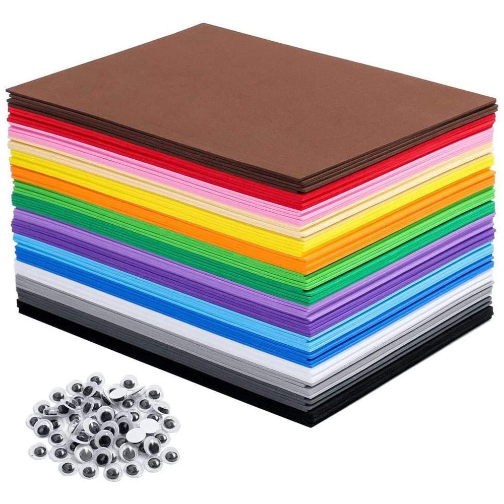80 PCS EVA Foam Handicraft Sheets, Craft Foam Sheets Assorted Colorful