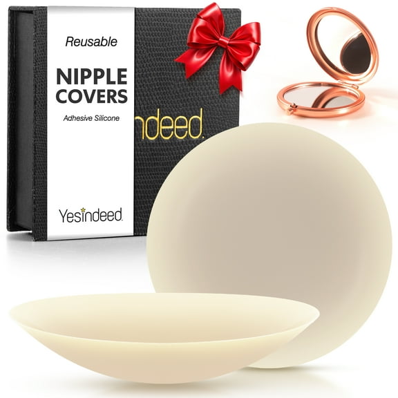 YESINDEED Nipple Covers - Hypoallergenic Silicone Pasties, Invisible Adhesive