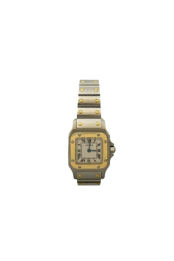 Pre-Owned CARTIER Santos Galbe SM Quartz Stainless Steel 18K Gold Watch for Women,... (Good)