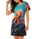 thumbnail image 2 of Balery Underwater Plant Octopus Camisón de manga corta con cuello redondo para mujer, cómodo y elegante., 2 of 6