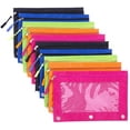 thumbnail image 1 of shiyou-Binder Pencil Pouch with Zipper Pulls, Pencil Case with Rivet Enforced 3 Ring, 10 Pack 5 Colors, 1 of 4