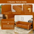 thumbnail image 5 of 84" Velvet Sofa Couch, TUANLUO 3 Seater Couch with Rolled Armrest and Metal Leg, Modern Tufted Sofa Couch for Living Room Bedroom, Orange, 5 of 7