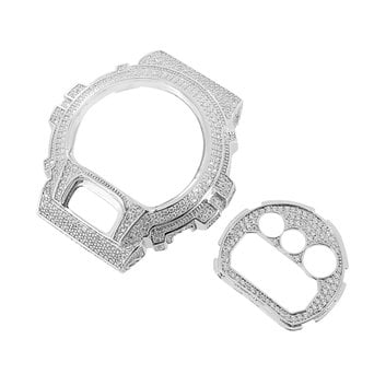 Custom Bezel - Custom G Shock Bezel For Men 14k White Gold Finish Simulated Diamond New