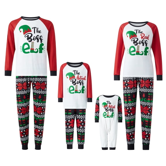 Aunavey ELF Christmas Pajamas Set for Family Xmas PJS Sleepwear Homewear for Women Men Adult Couples