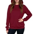 thumbnail image 4 of Tops for Women Ndbuld Women's Hooded Sweatshirt Pleated Long Sleeved Casual Top Hooded Sweatshirt Womens Hoodies Drawstring Hooded Sweatshirts for Woman,Red,S, 4 of 9