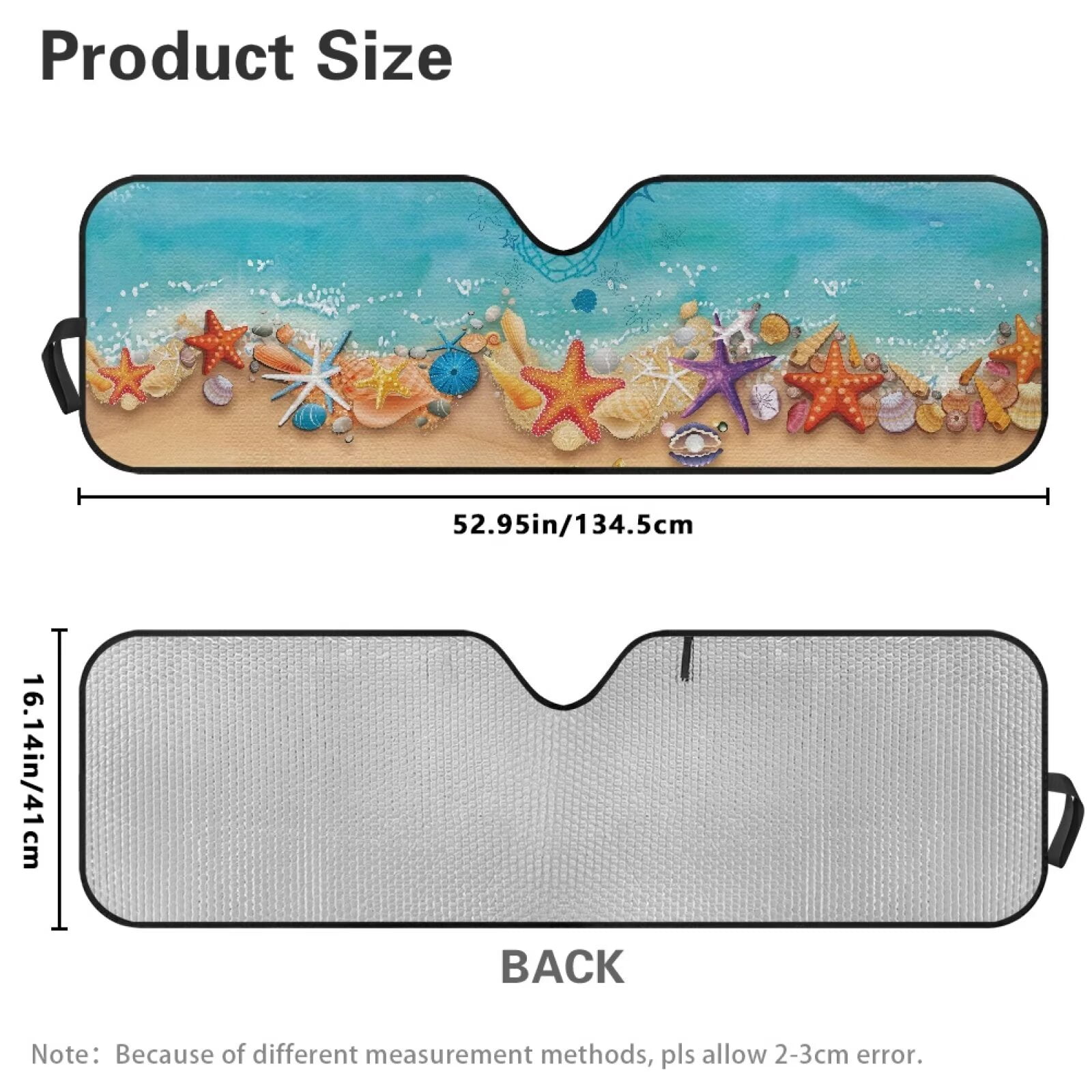 Binienty Beach Starfish Car Sun Shade Windshield for Jeep Gladiator JT 2020-2025 Jeep Gladiator JT 2020-2025 Heat Shield Sunshade Auto Sun Visor Heat Protection Automotive Interior Accessories