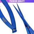 thumbnail image 5 of Cross Edge Spring Scissors 5 Inch straight Stainless Steel Precision Eyebrow & Eyelash Shaping & Trimming Scissor, Snips Squeeze, Embroidery & Knitting Micro Tip Craft (Blue), 5 of 18