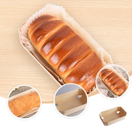 FENGGUIQU 20Pcs Bread Packing Boxes Natural Wood Beige Bakery Toast Holders