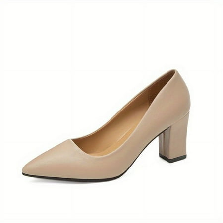 

Women s Embossed Block Heels - Elegant Gingham Point Toe Dress