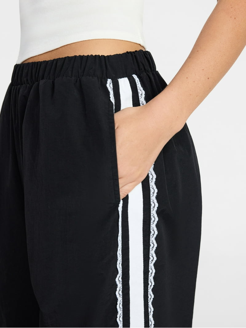 No Boundaries Lace Side Stripe Track Pants, 30.5'' Inseam, Women's