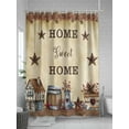 thumbnail image 5 of Shower Curtain Barn Star Sweet Home Bathroom Curtains with Hooks, Waterproof Fabric Red Berry Vintage Bath Shower Curtains Set for Bathroom Bathtubs Decor 72x72 Inch, 5 of 8
