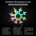 thumbnail image 4 of Stainless Steel Bicycle Multitool, Multifunctional tool, 18-in-1 Snowflake Multitool, Card, Snowflake Key Ring, Bottle Opener, Ring Spanner(Colorful*2), 4 of 7
