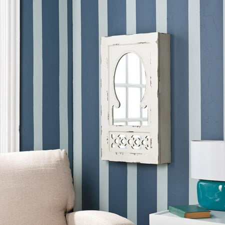 Southern Enterprises Zoey Shabby Chic Wall-Mount Jewelry Mirror