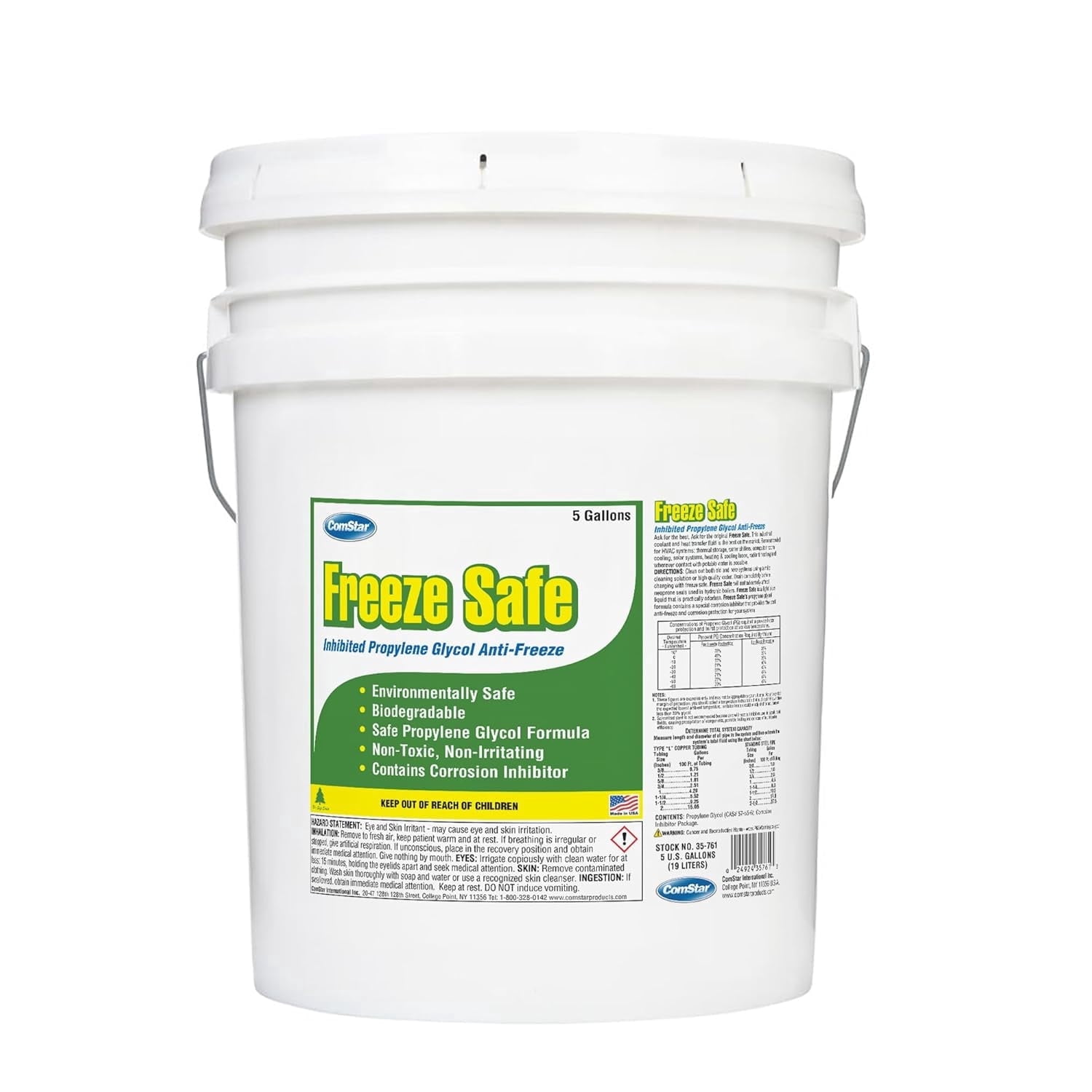 ComStar Freeze Safe 5 gal HD Propylene Glycol Antifreeze, Blue Color, HTF
