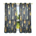 thumbnail image 6 of Yayeee Window Curtains Light Filtering 63"x42" Grommet Panel Pair Home Living Room Decor, Orange Fireflies Pattern, 6 of 7