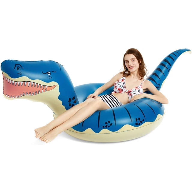 TFixol Inflatable Dinosaur Pool Float for Boys Girls Adults 124'' Giant T-Rex Floatie Summer Beach Swimming Pool Inflatables Ride on Party Pool Toys Raft Lounge Kids Tyrannosaurus Rex Toys